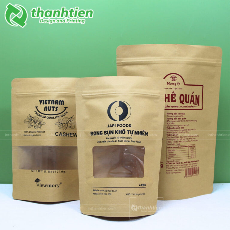 Mẫu túi zip giấy kraft in ấn đẹp