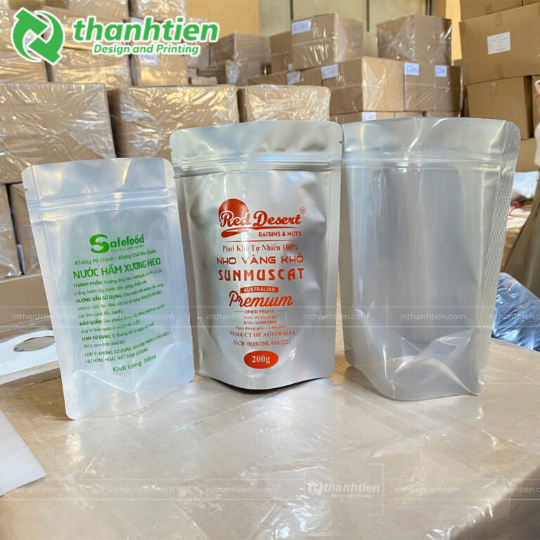 Mẫu túi zip bạc in ấn đẹp