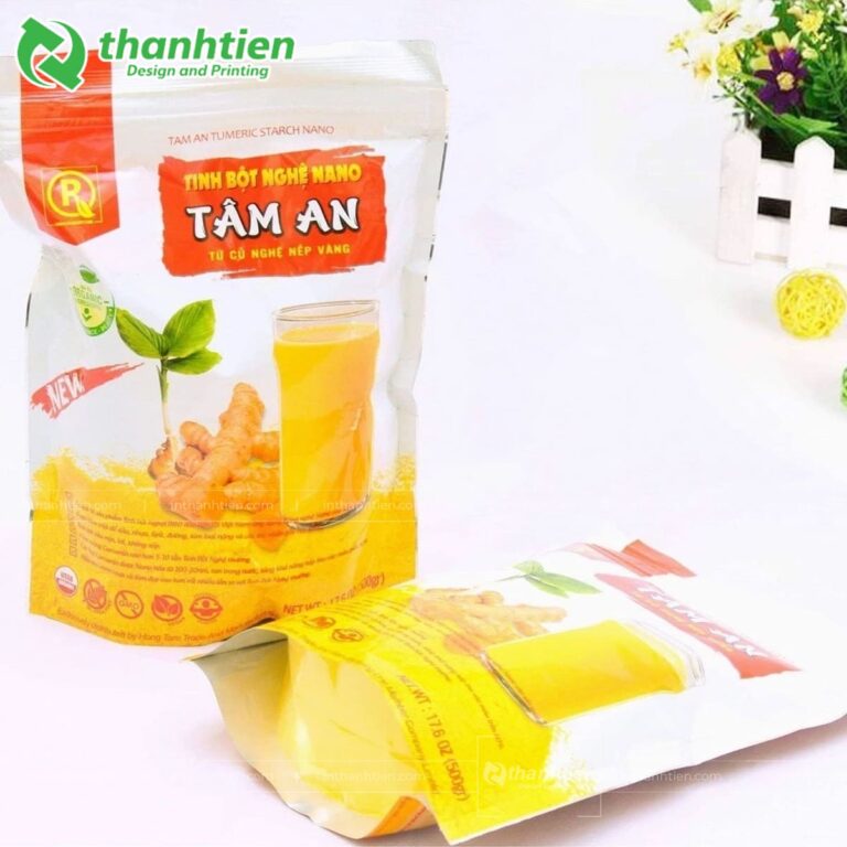 Túi zip đáy đứng đựng bột nghệ