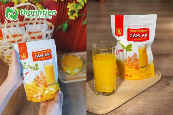 Túi zipper đáy đứng đựng tinh bột nghệ