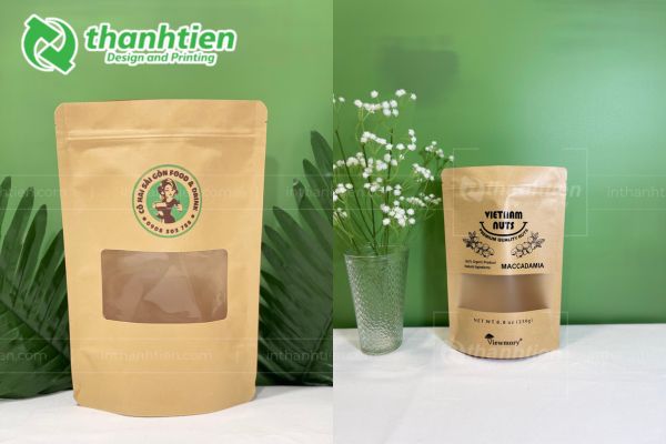 Túi zip giấy tráng lớp PE bên trong 