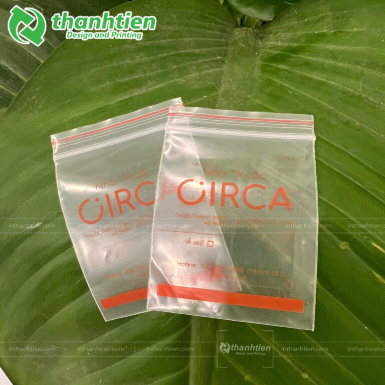 Túi zipper chỉ đỏ bóng dẻo