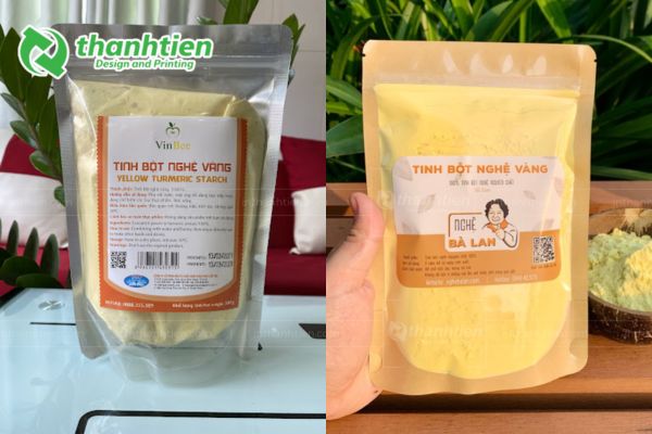 Túi zipper đáy đứng đựng tinh bột nghệ