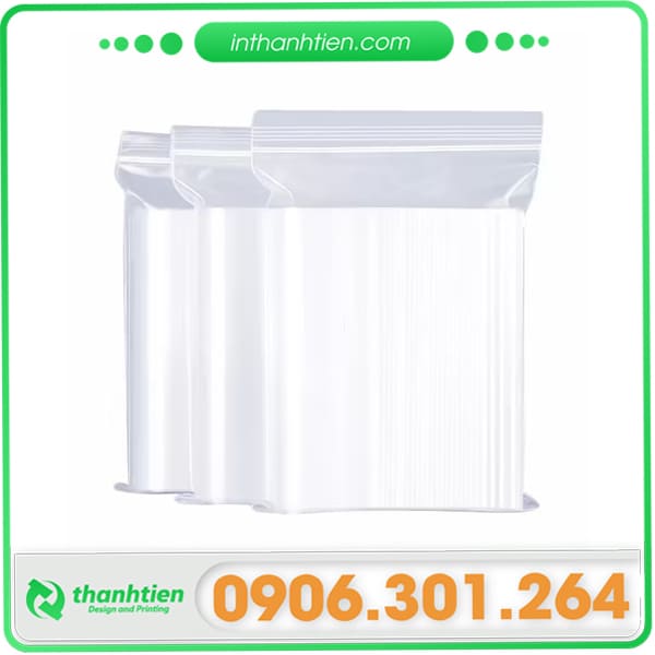 Sản phẩm túi zip chỉ trắng