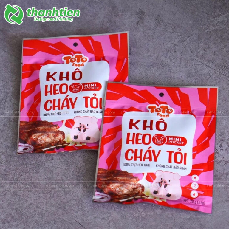 Bao bì ép 3 biên đựng khô heo