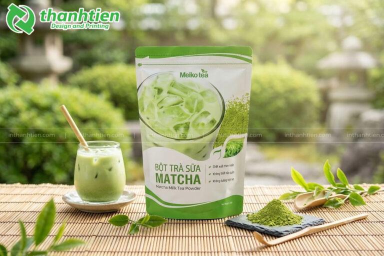 In ấn bao bì đựng bột matcha