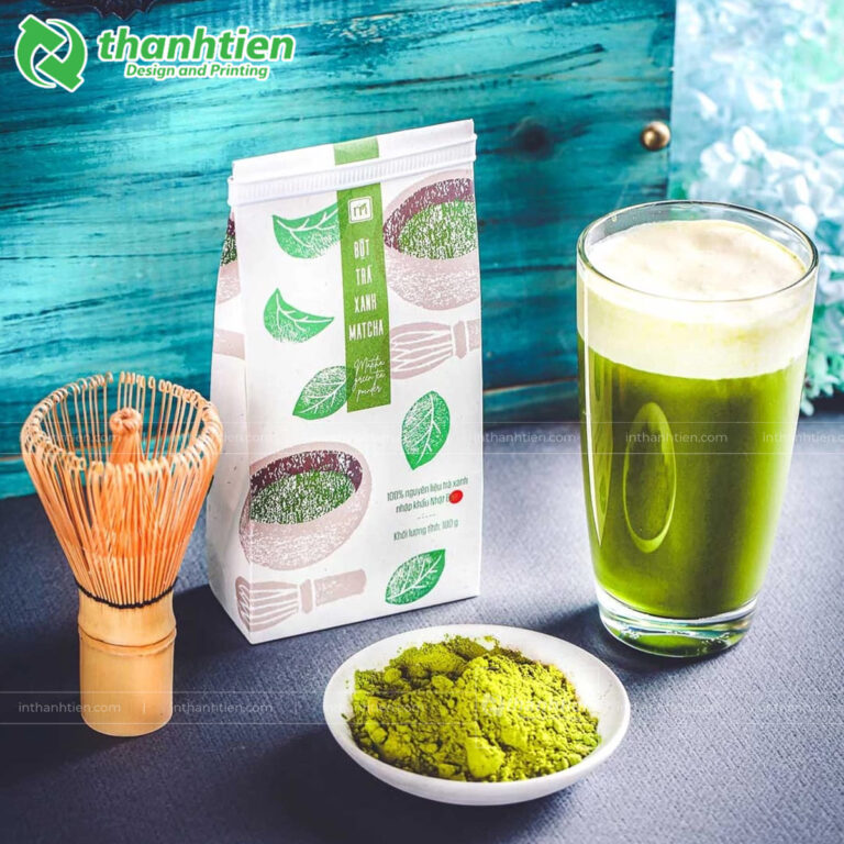 Túi đáy vuông đựng  bột matcha
