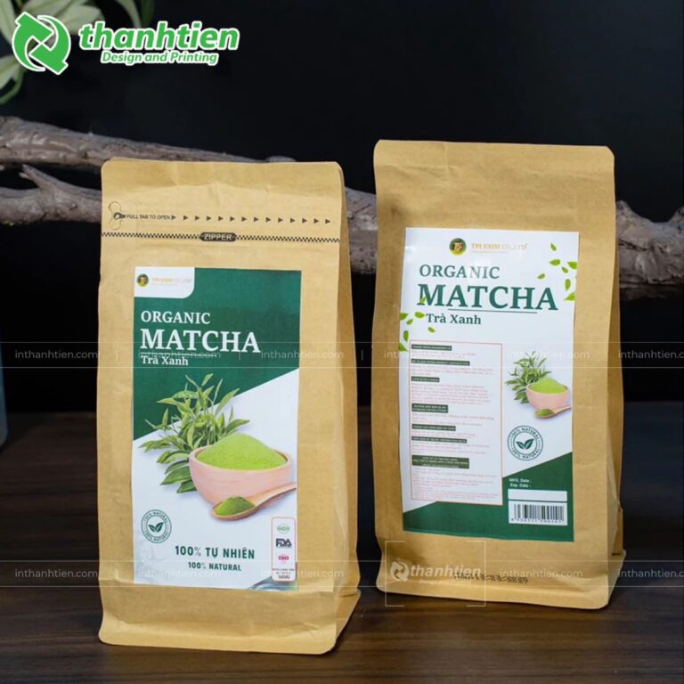 Túi giấy 8 cạnh đựng bột matcha