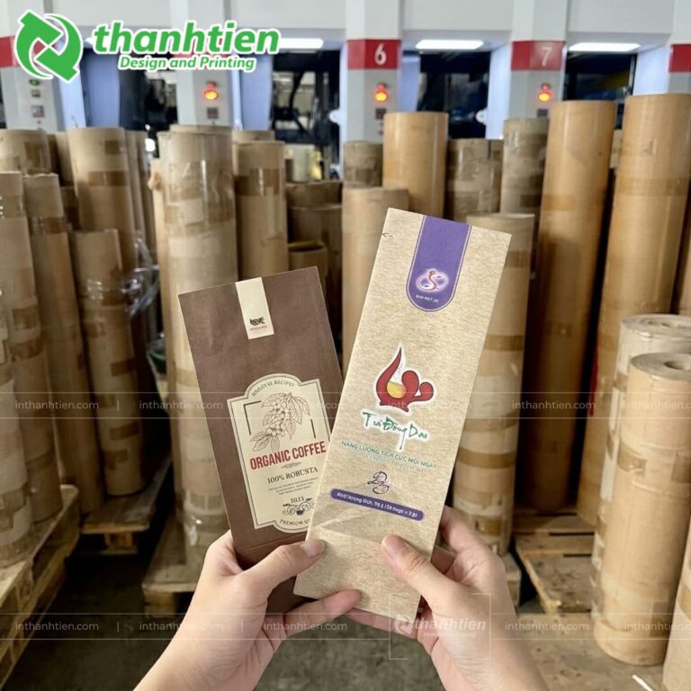Túi giấy ép 4 biên ghép màng nhôm
