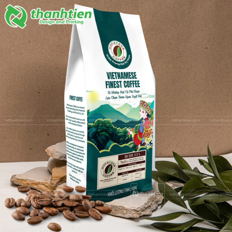 Túi giấy trắng đựng cà phê