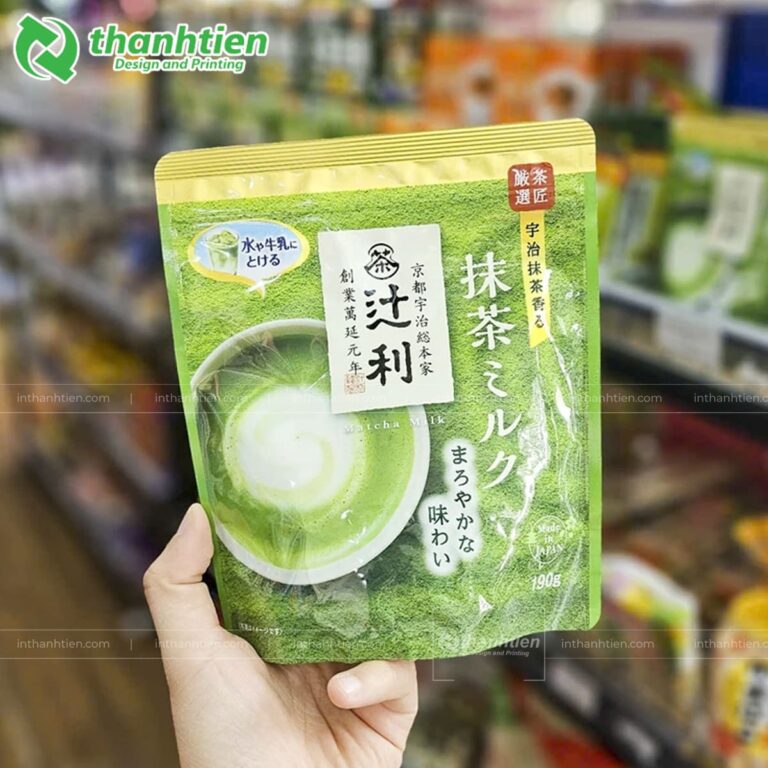 Túi hàn 3 biên đựng bột matcha