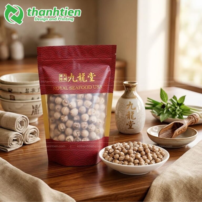 Túi zip đáy đứng đựng hạt sen