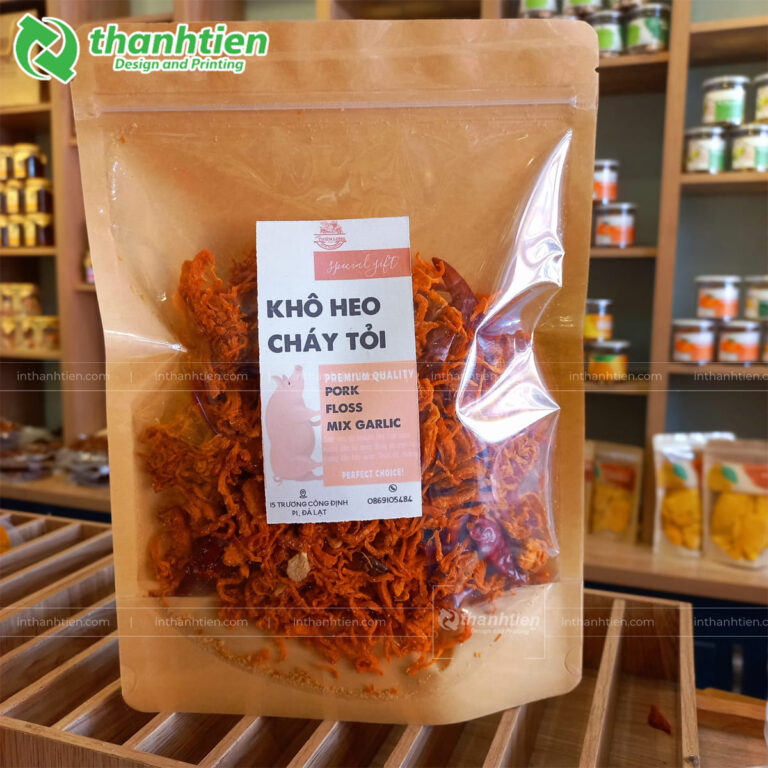 Túi zip giấy 1 mặt trong khô heo