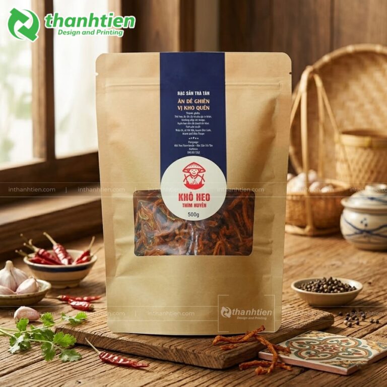 Túi zip giấy có cửa sổ khô heo