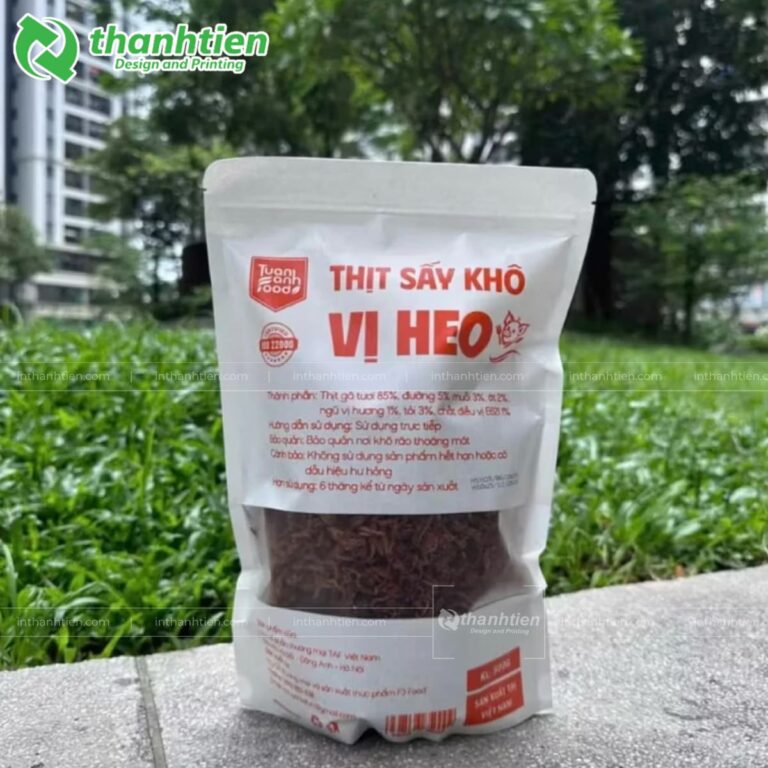 Túi zip trắng đựng thịt heo