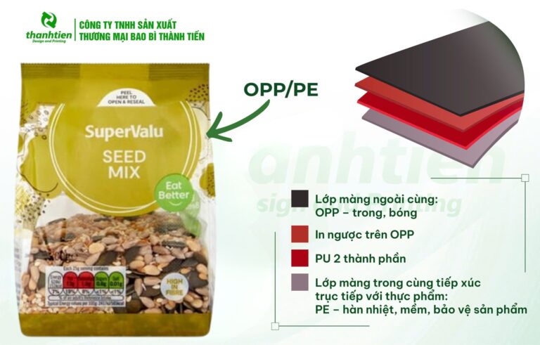 Cấu tạo bao bì hạt dinh dưỡng OPP/PE