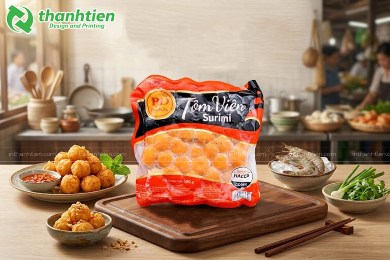 In ấn bao bì tôm viên chiên đẹp