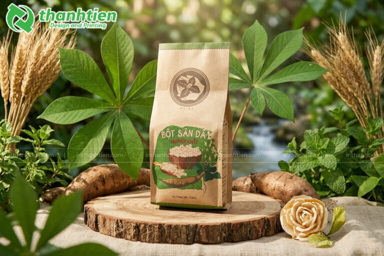 Mẫu bao bì bột sắn dây đẹp