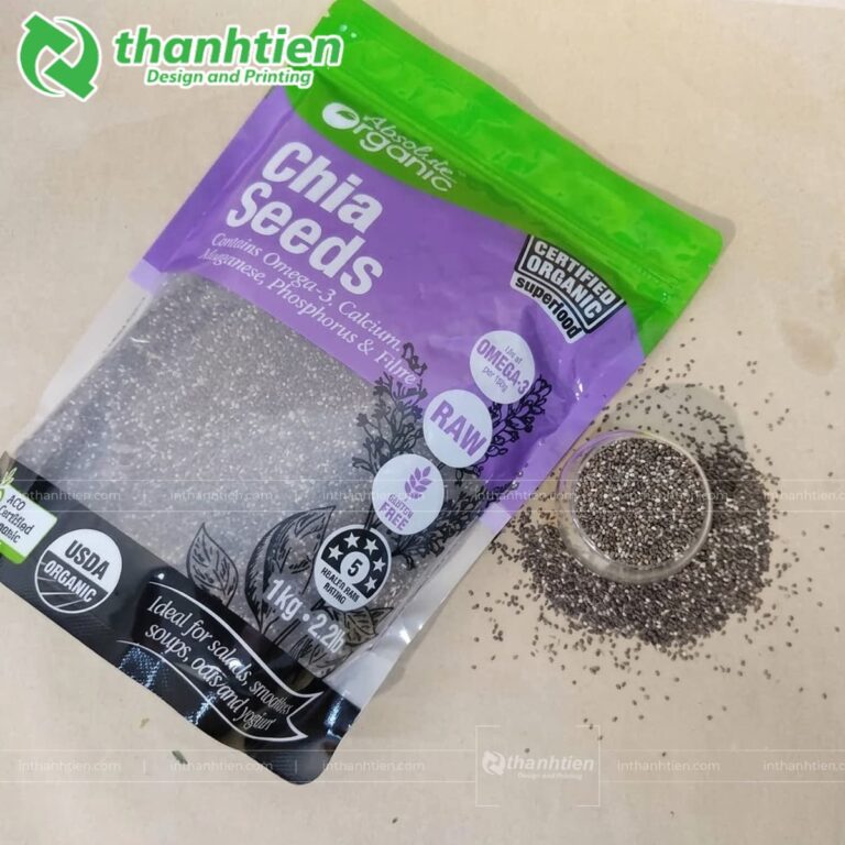 Túi 3 biên đựng hạt chia có cửa sổ