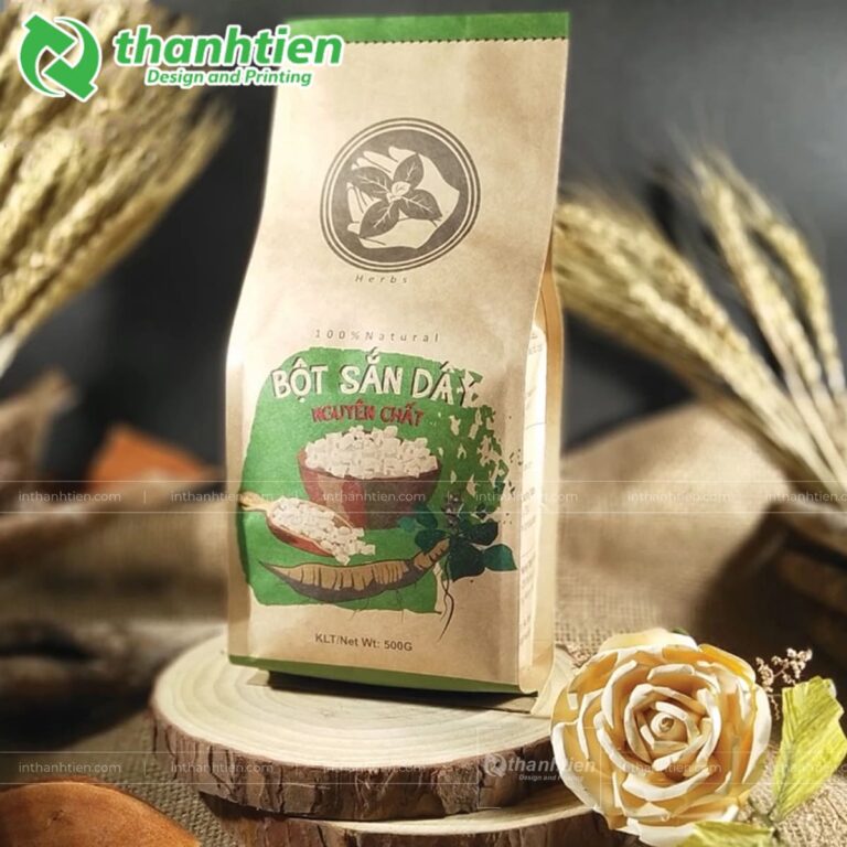 Túi giấy 4 cạnh đựng bột sắn dây