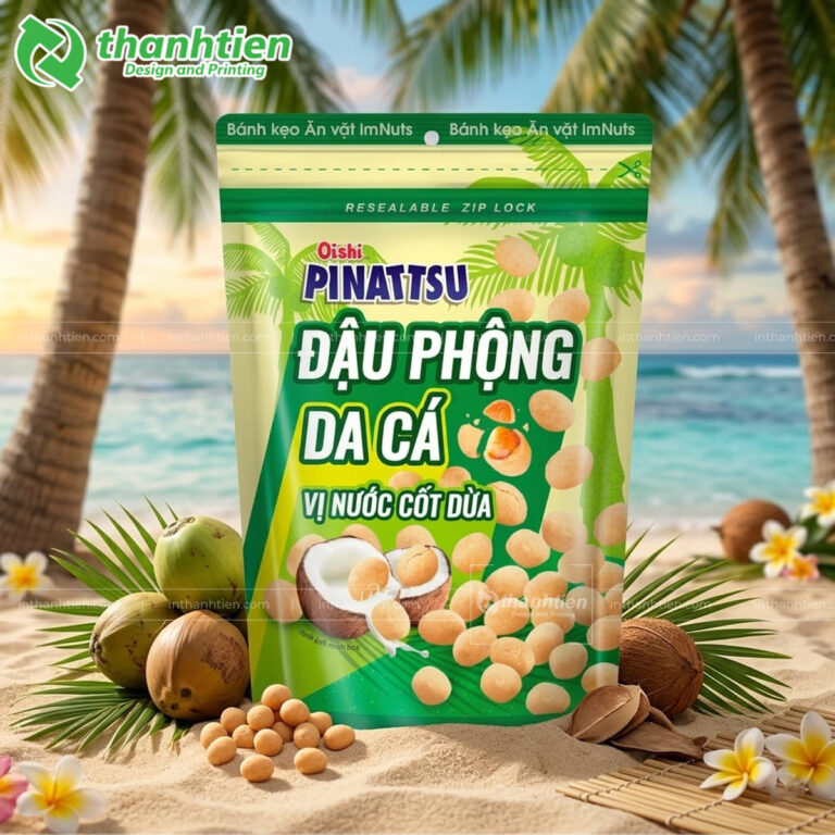 Túi zip đáy đứng đựng đậu phộng 