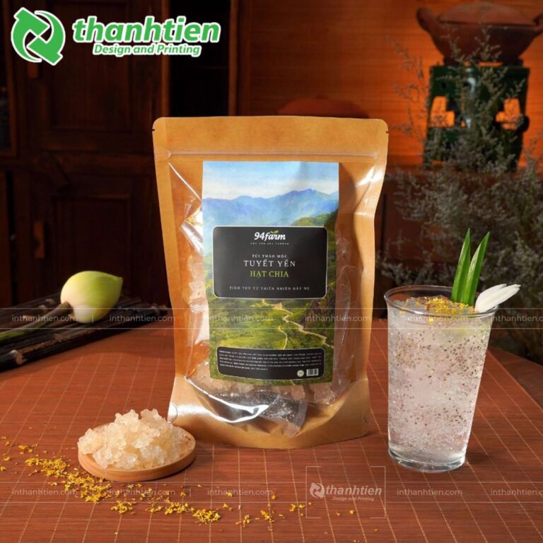 Túi zip giấy kraft đựng hạt chia