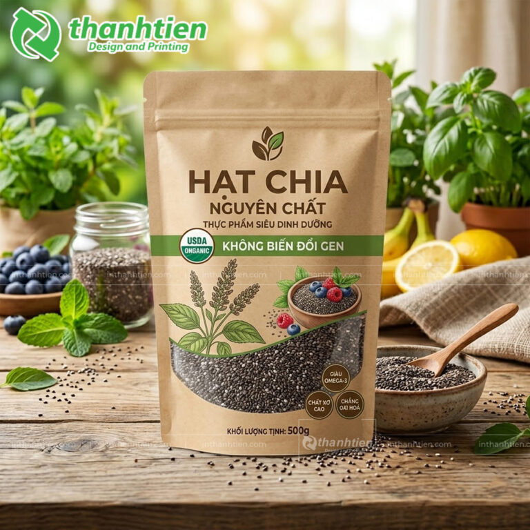 Túi zip kraft đựng hạt chia