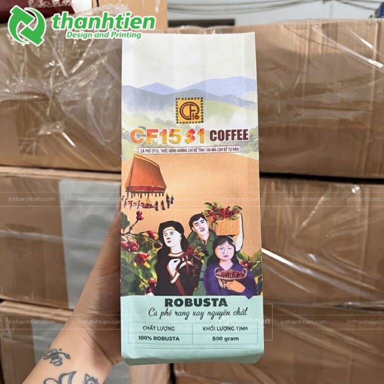 Túi hàn 4 biên đựng cà phê