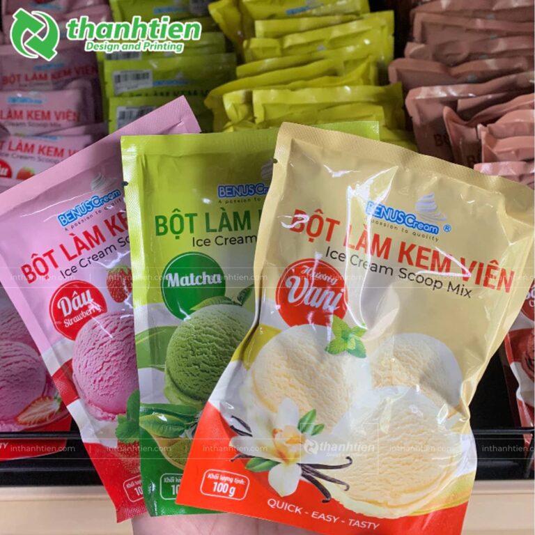 Túi hàn biên đựng bột làm kem