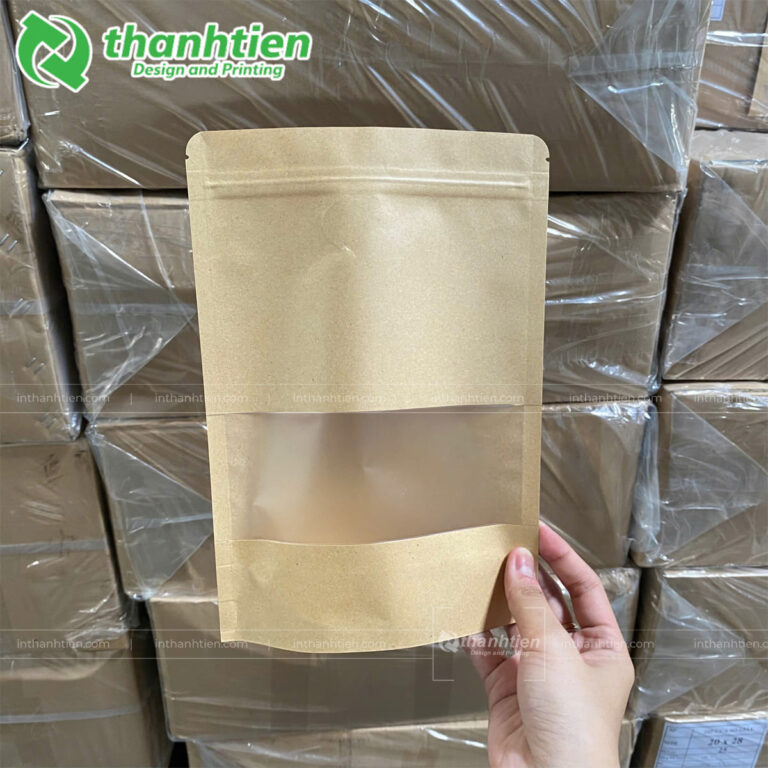 Túi kraft 4 biên cửa sổ tràn
