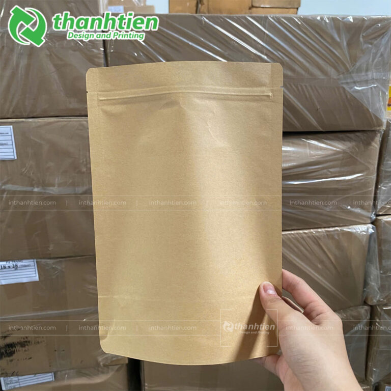 Túi kraft 4 cạnh có khóa zip