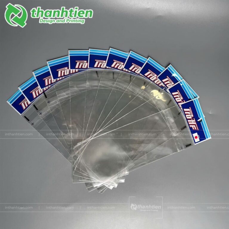 Mẫu túi OPP bóng kiếng dán miệng đẹp