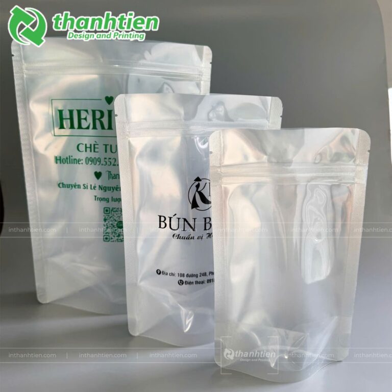 Mẫu túi zip bạc đáy đứng đẹp