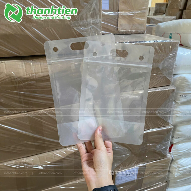 Túi zip ghép trong suốt đục lỗ treo