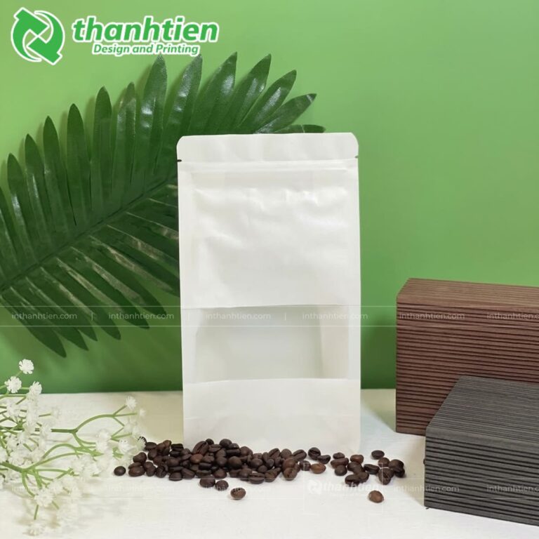 Túi zipper ghép giấy trắng 8 cạnh